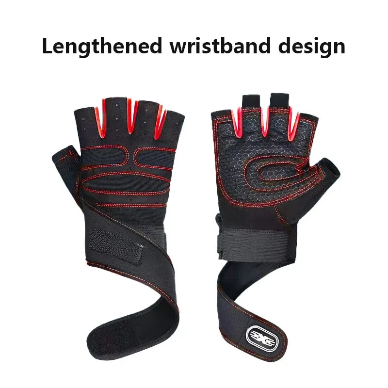 Gym Fitness Gloves Heavyweight Training Men Women Non-Slip Bodybuilding Workout Glove Extended Wrist Guard Weight Lifting Gloves