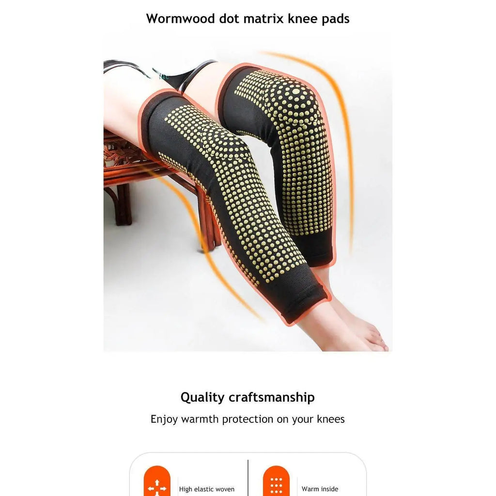 Premium Mugwort Extended Knee Brace, Latex Construction, Self-Heating Warmth, Relieves Knee Pain & Protects Ligaments