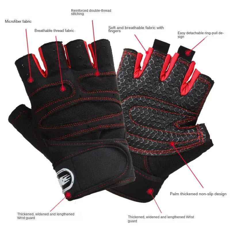 Gym Fitness Gloves Heavyweight Training Men Women Non-Slip Bodybuilding Workout Glove Extended Wrist Guard Weight Lifting Gloves